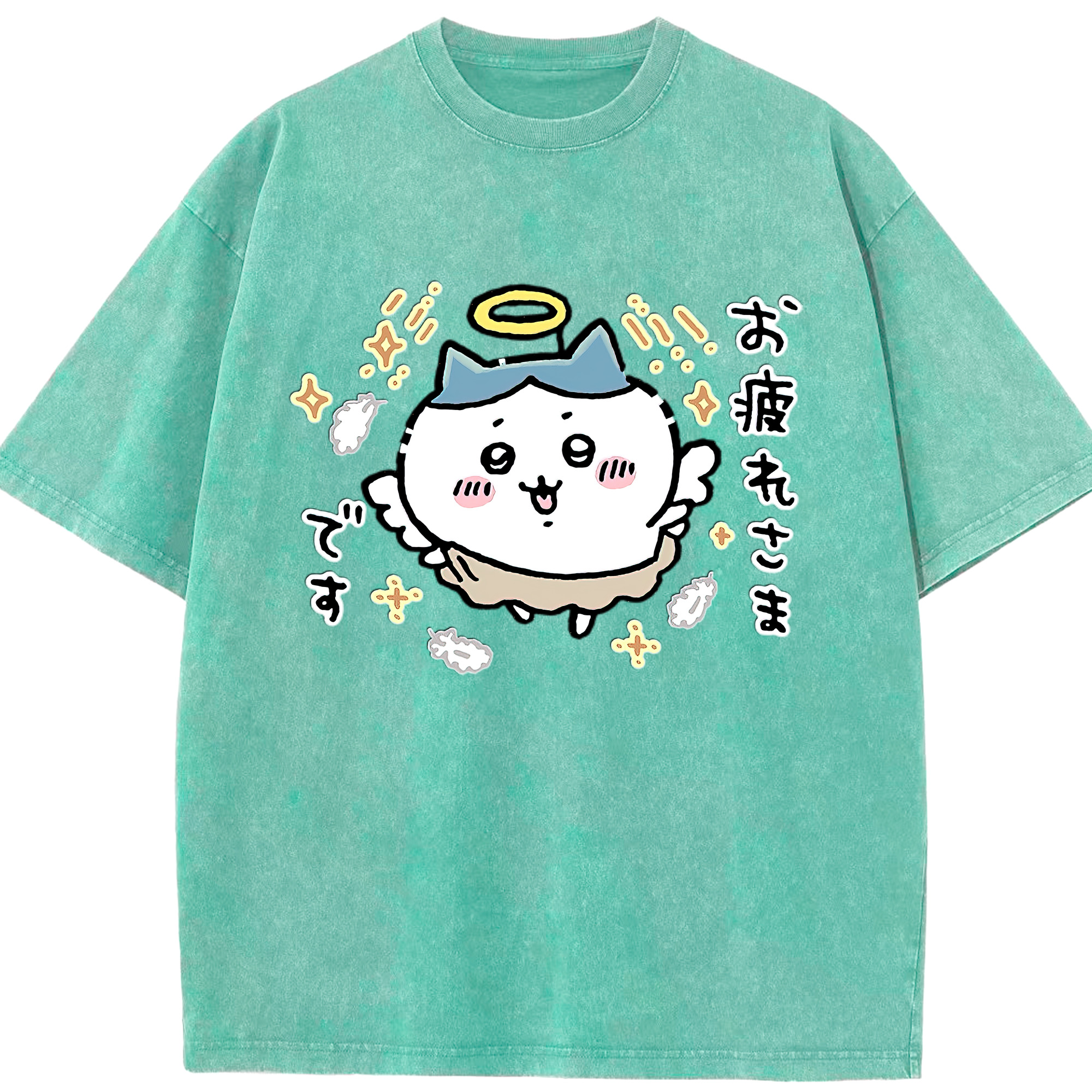 （画像用） ちいかわ ハチワレ Chii-kawa hachiware 綿100% ヴィンテージ風 半袖Tシャツ（フロントプリント）